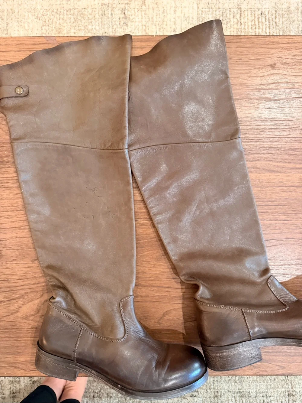 Buttery Soft Over the Knee Leather Boots Size 7.5 Women's Made in Italy Oiled